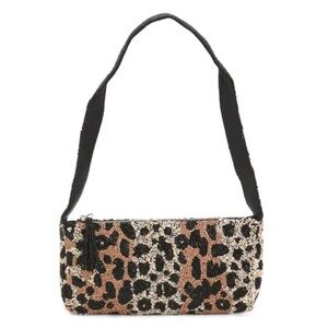NWT Made in India Leopard Print Beaded Shoulder Bag